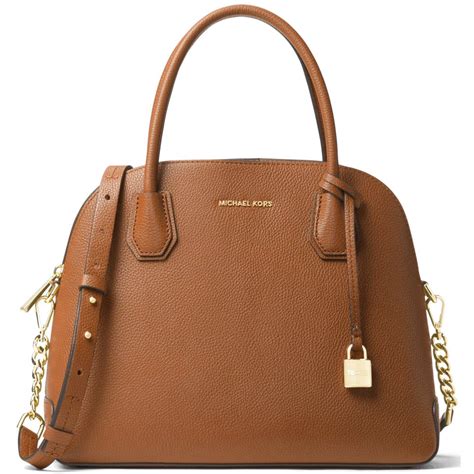 michael kors dome leather satchel|michael kors large satchel handbag.